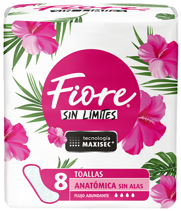 TOALLA FEMENINA FIORE ANATOMICA S/ALAS 12/8 PZ
