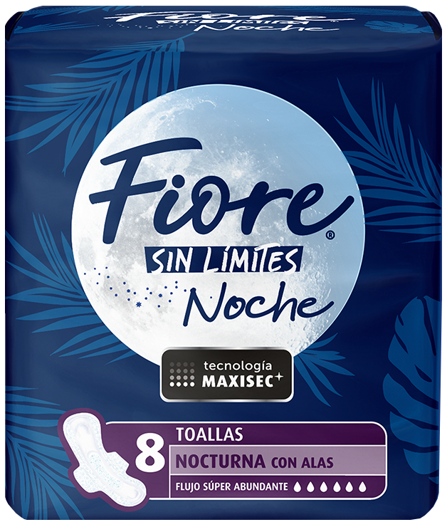 TOALLA FEMENINA FIORE NOCTURNA C/ALAS 12/8 PZ