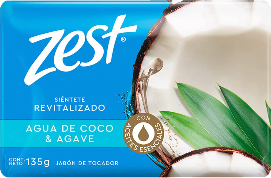 JABON ZEST AGUA DE COCO 72/135 GR