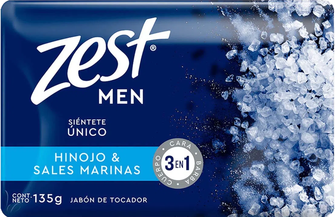 JABON ZEST MEN HINOJO Y SALES MARINAS 72/135 GR