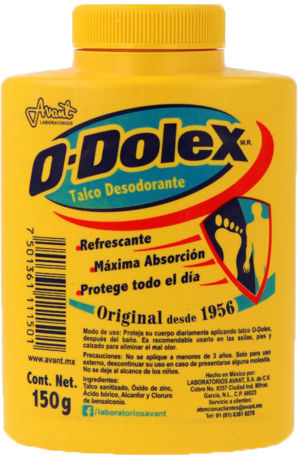 TALCO P/PIES ODOLEX 80/150 GR