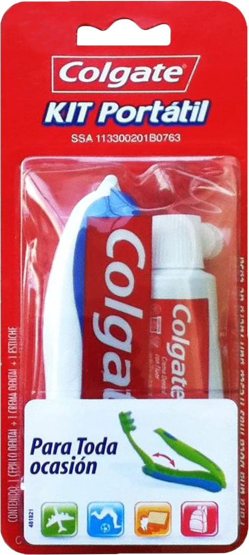 KIT PORTATIL DE VIAJE CREMA MFP + CEPILLO COLGATE 12/22 ML