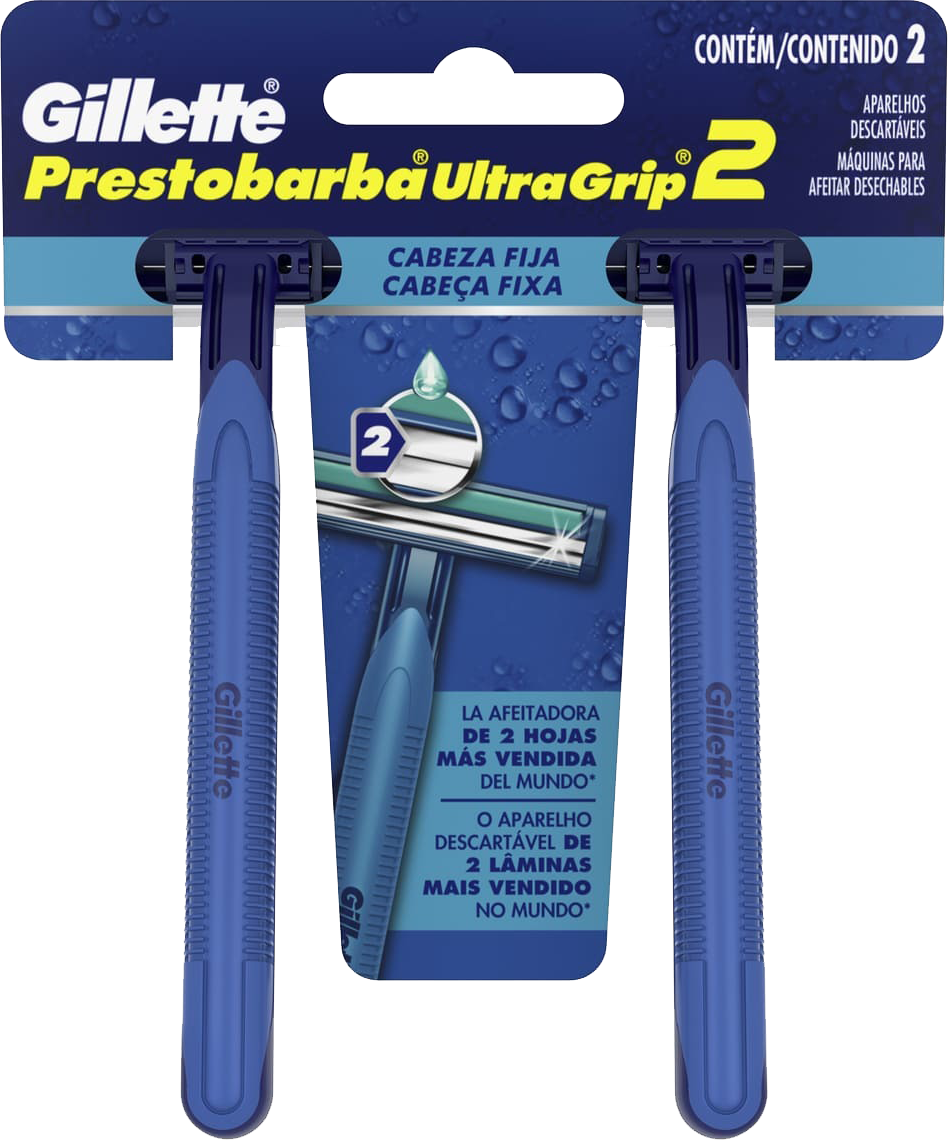 RASTRILLO GILLETTE PRESTO BARBA ULTRA GRIP 2 PZ