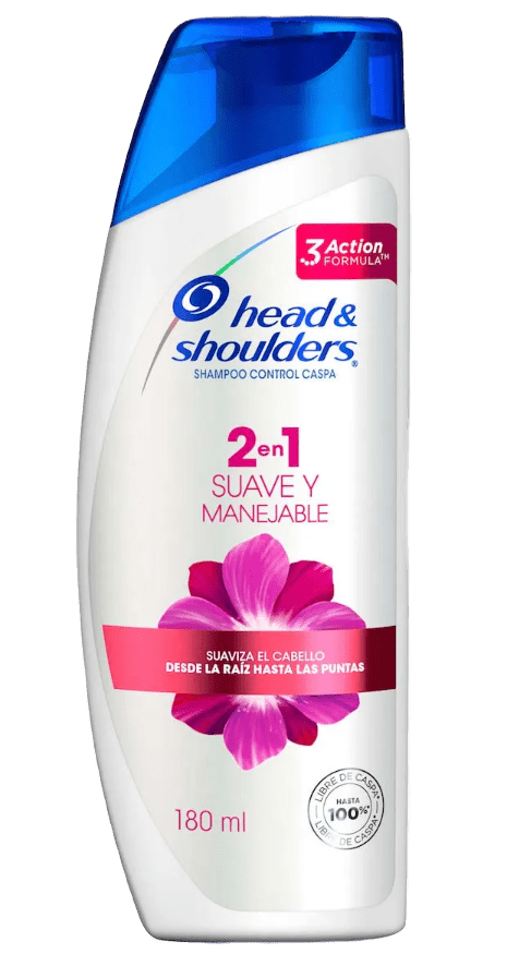 SHAMPOO HEAD SHOULDER 2 EN 1 SUAVE Y MANEJABLE 12/180ML
