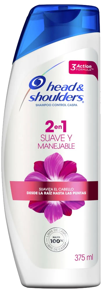 SHAMPOO HEAD SHOULDER 2 EN 1 SUAVE Y MANEJABLE 12/375ML