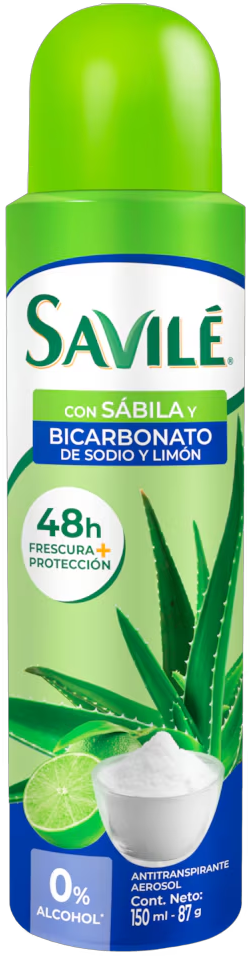 DESODORANTE EN AEROSOL SAVILE BICARBONATO-LIMON 150 ML 1/12 PZ