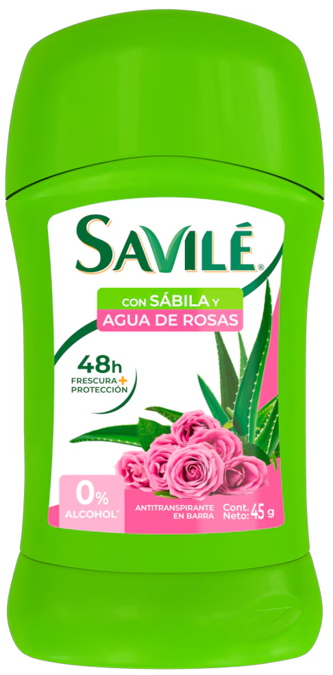 DESODORANTE EN BARRA SAVILE AGUA DE ROSAS 45 GR 1/12 PZ