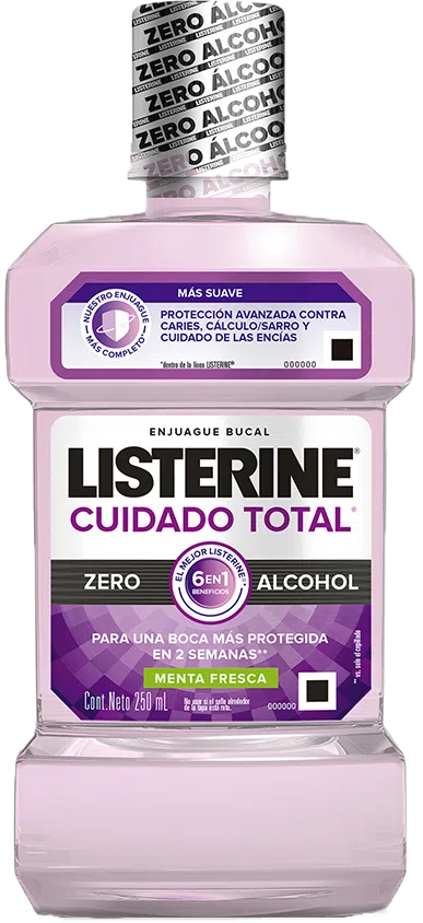 ENJUAGUE BUCAL LISTERINE TOTAL CARE MENTA FRESCA ZERO ALCOHOL 12/250ML