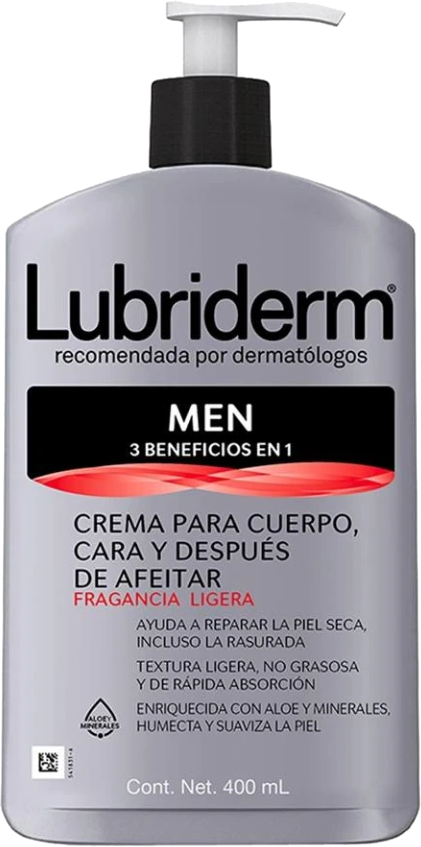 CREMA LUBRIDERM MEN C/FRAGANCIA 12/400 ML