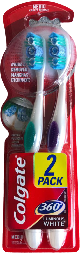 CEPILLO DENTAL COLGATE 360 LUMINOUS WHITE 12/2PACK