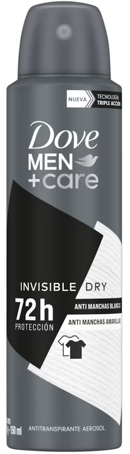 DESODORANTE EN AEROSOL DOVE MEN INVISIBLE DRY 12/150ML