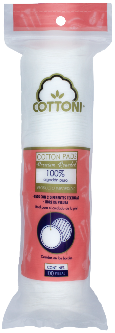 ALGODON FACIAL REDONDO COTTONI TUBO C/100PZAS 24/1 PQ