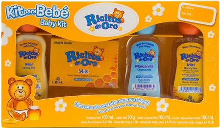 KIT VIAJERO RICITOS DE ORO MIEL 4PZ 12/1PQ