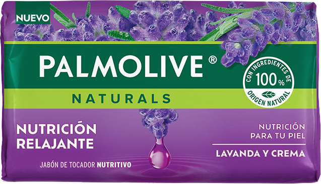 JABON DE TOCADOR PALMOLIVE NATURALS LAVANDA Y CREMA 72/120 GR