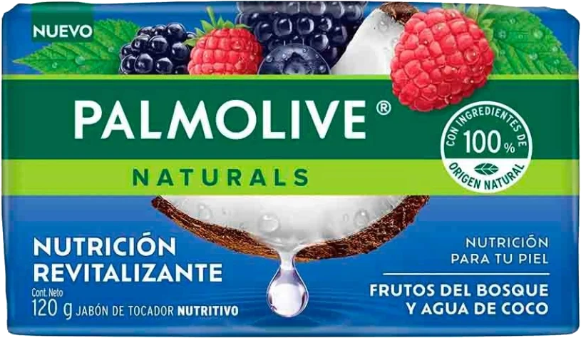 JABON DE TOCADOR PALMOLIVE NATURALS FRUTOS DEL BOSQUE Y COCO 72/120 GR