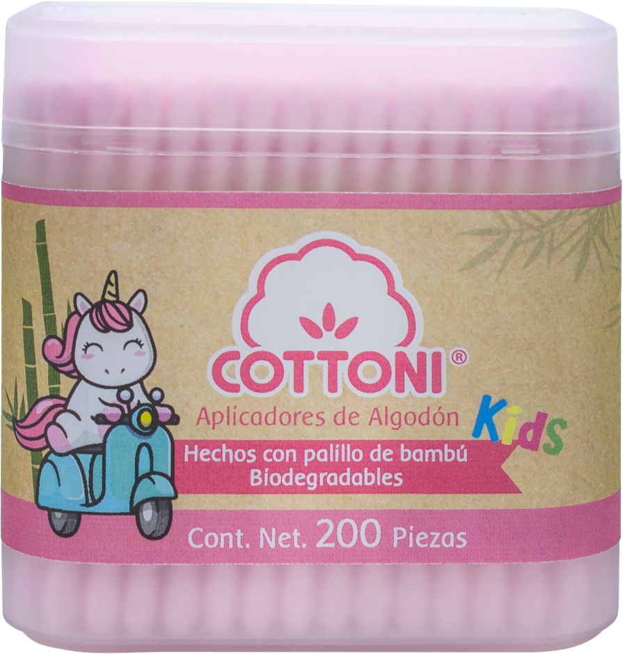 COTONETES DE ALGODON COTTONI BAMBU KIDS ROSA C/200PZ 24/1PQ