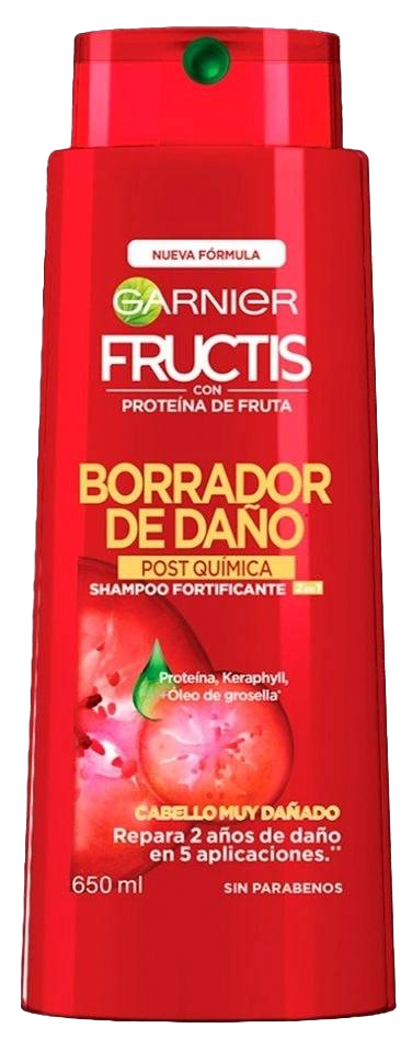 SHAMPOO FRUCTIS BORRADOR D DAÑO P. QUIM 2N1 12/650ML