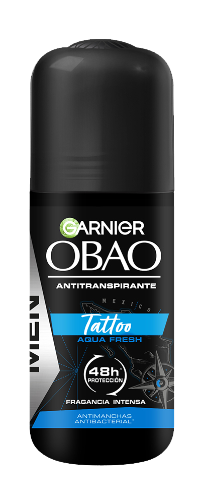 DESODORANTE EN ROLL ON OBAO TATTO MEN AQUA FRESH 24/65GR