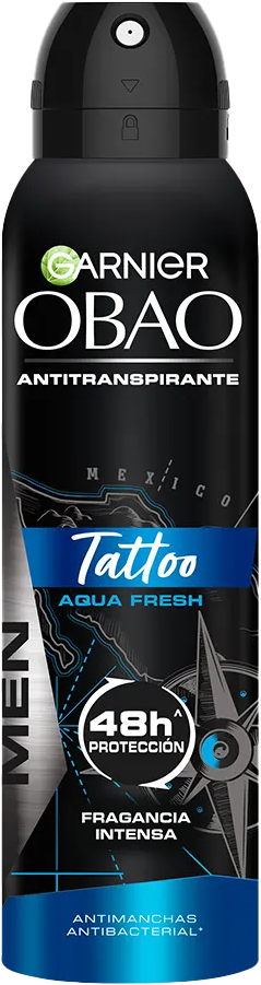 DESODORANTE EN AEROSOL OBAO TATTO MEN AQUA FRESH 12/150ML