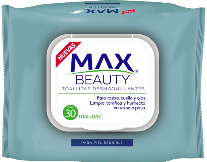 TOALLITAS DESMAQUILLANTES MAX BEAUTY TAPA NIGHT TIME 12/30PZ