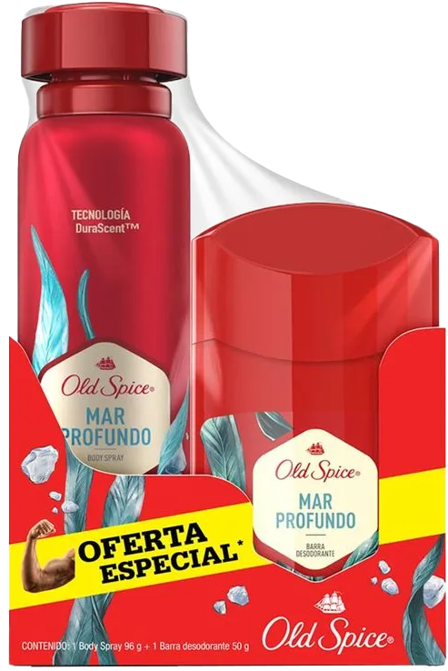 DESODORANTE EN AEROSOL OLD SPICE 96GR +BARRA 50GR 10/2PZ