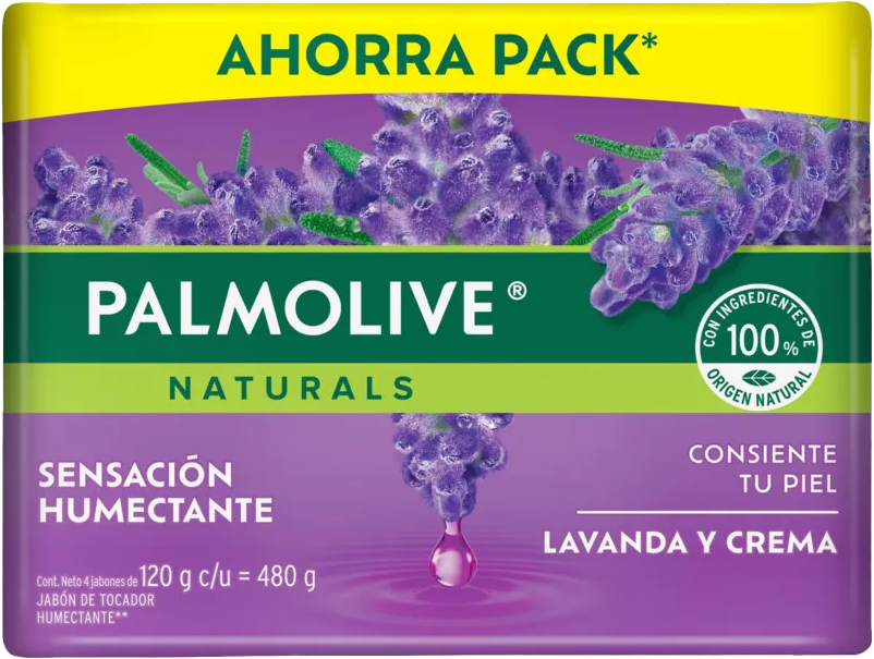 JABON DE TOCADOR PALMOLIVE LAVANDA Y CREMA 4PACK 18/120GR