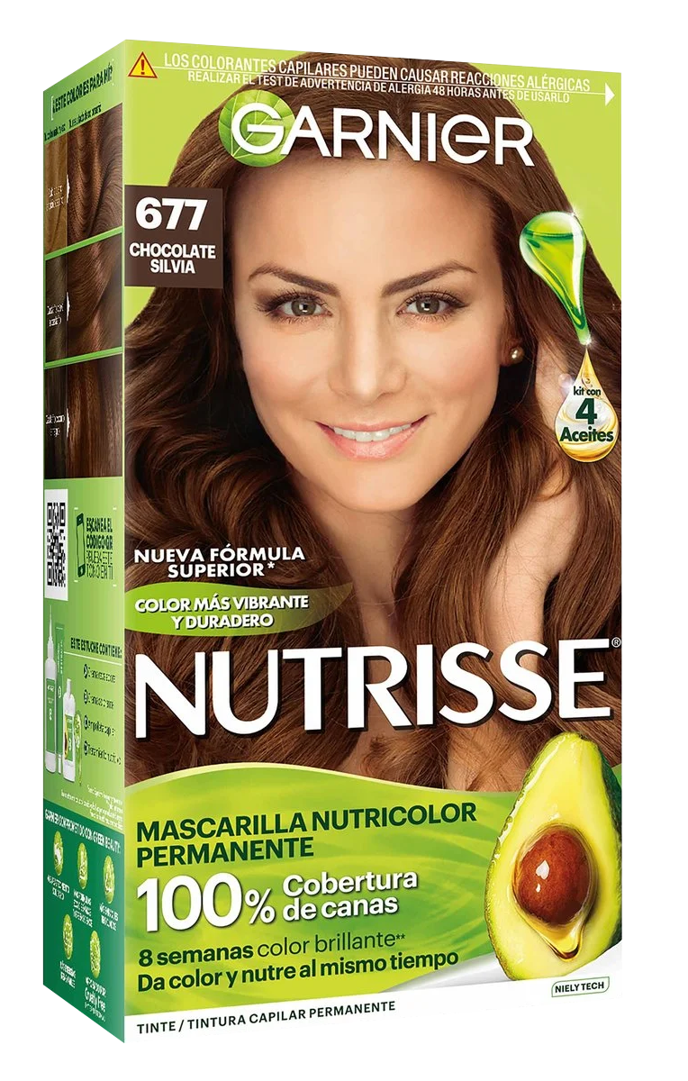 TINTE P/CABELLO NUTRISSE 677 CHOCOLATE SILVIA 12/1PZ