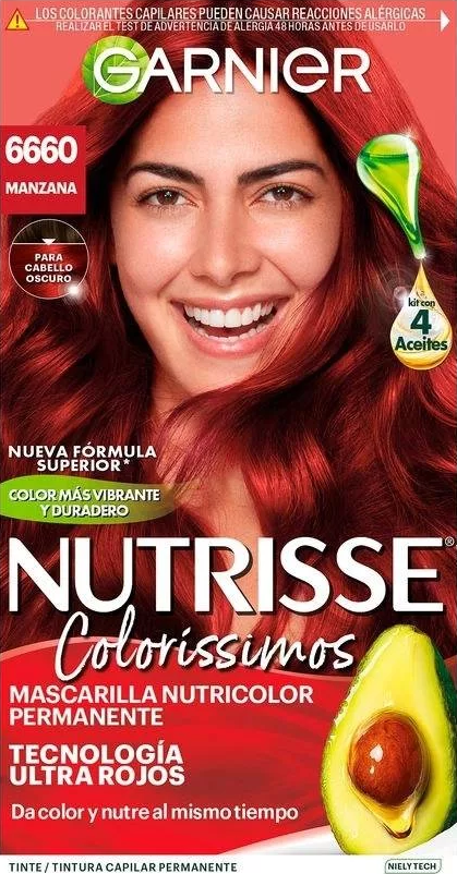 TINTE P/CABELLO NUTRISSE COLORISSIMO 6660 MANZANA 12/1PZ