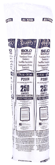 VASO TRANSPARENTE SOLO 2 OZ 10/250 PZA