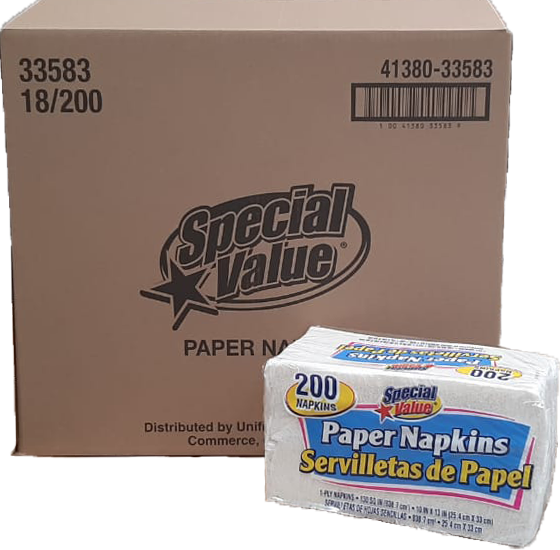 SERVILLETA DE PAPEL SPECIAL VALUE 18/200 PZ