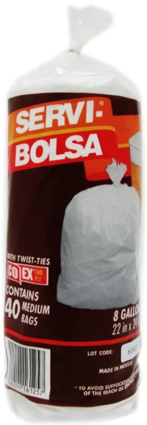 BOLSA P/BASURA MEDIANA SERVI BOLSA 12/40 PZ