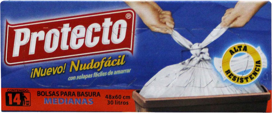 BOLSA P/BASURA MEDIANA PROTECTO 8 GAL 25/14 PZ