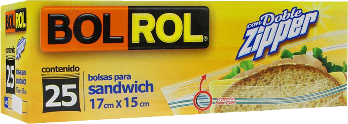 BOLSA P/SANDWICH BOL ROL 20/25 PZ