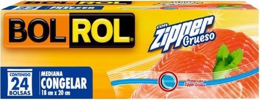BOLSA P/CONGELAR MEDIANA GRUESA BOL ROL 20/24 BL.