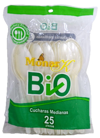 CUCHARA MEDIANA MONARKA BIODEGRADABLE 40/25PZ
