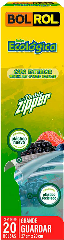 BOLSA P/GUARDAR ECOLOGICO GRANDE 27X28 BOL ROL 12/20 PZ