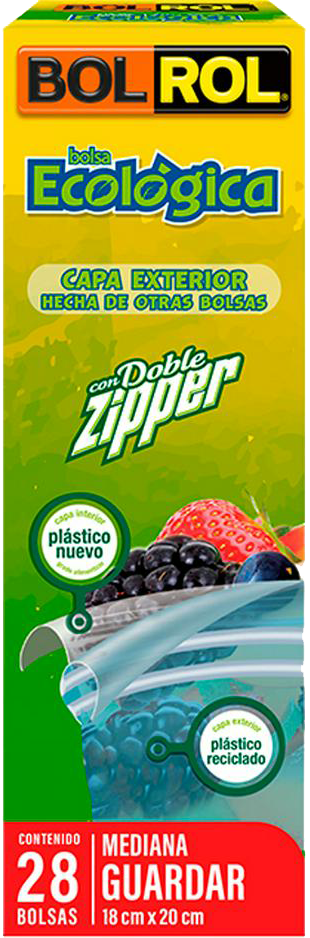 BOLSA P/GUARDAR ECOLOGICO MEDIANA 18X20BOL ROL 12/28 PZ