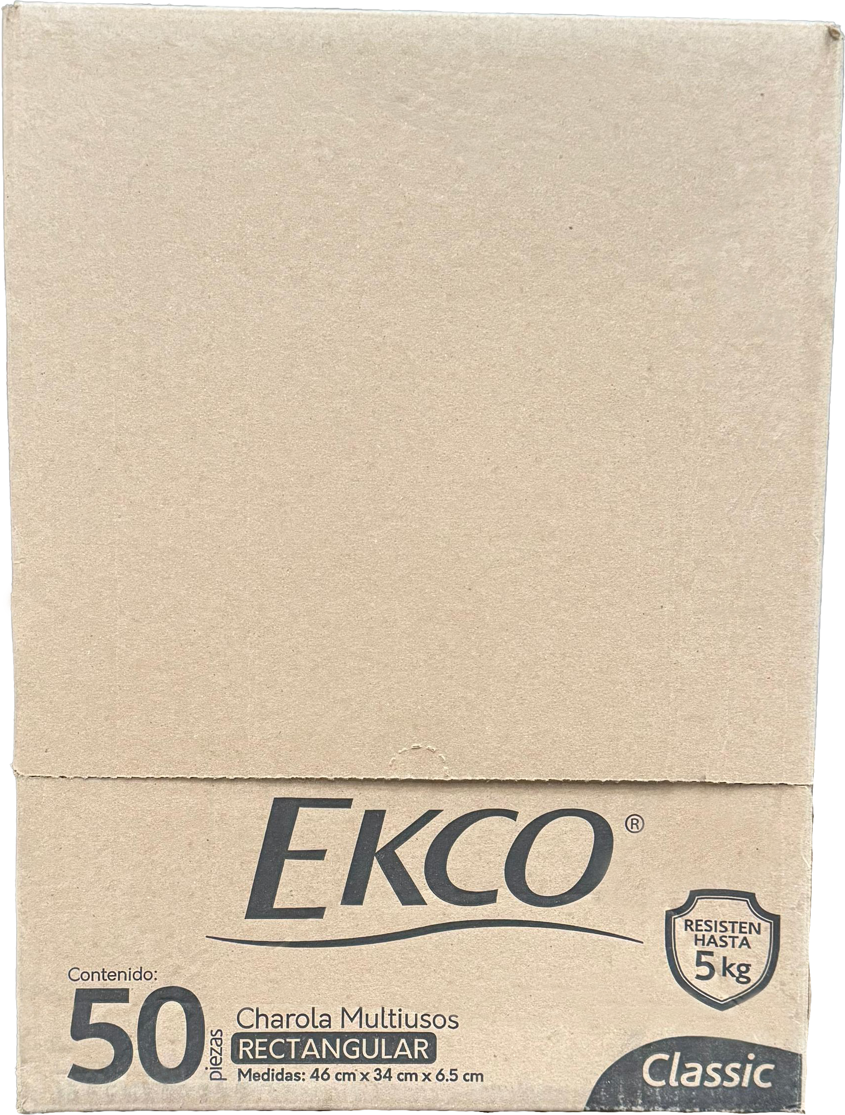 CHAROLA DE ALUMINIO RECTANGULAR GRANDE ECKO 1/50PZ