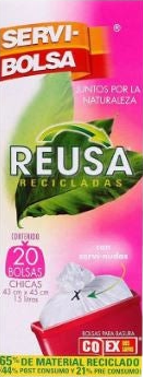 BOLSA P/BASURA SERVI BOLSA REUSA CHICA 20/20PZ