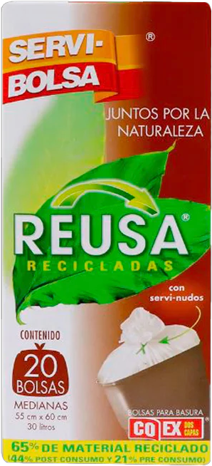 BOLSA P/BASURA SERVI BOLSA REUSA MEDIANA 30/20PZ