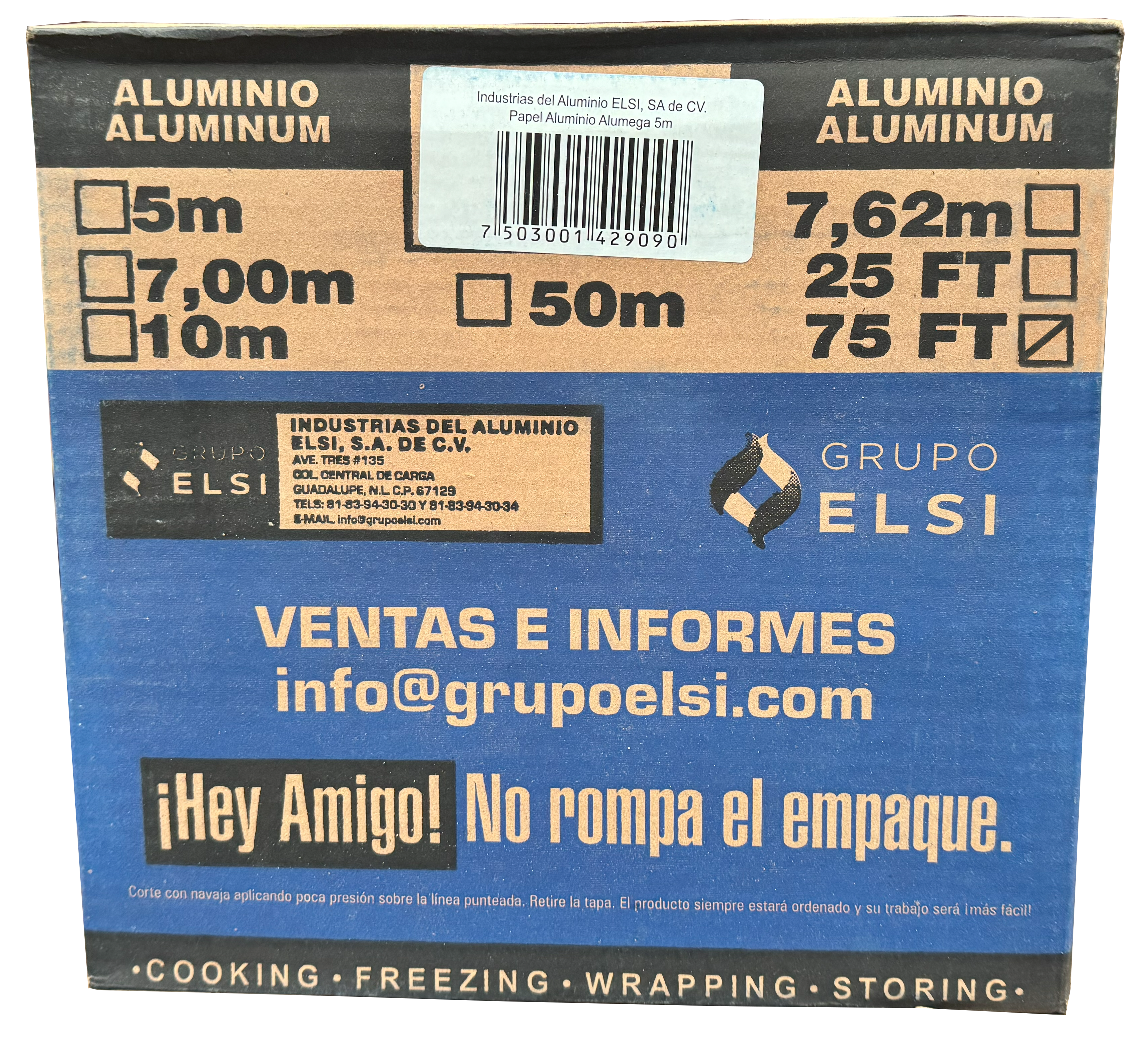ALUMINIO ALUMEGA 10MM 24/75FT