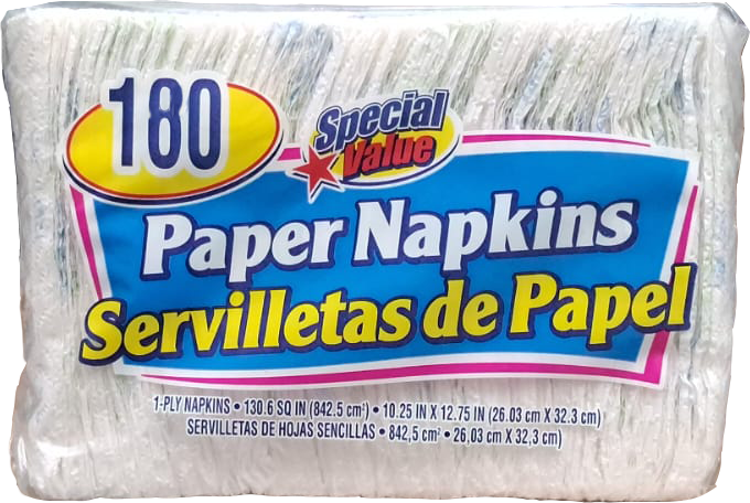 SERVILLETA DE PAPEL SPECIAL VALUE 18/180PZ