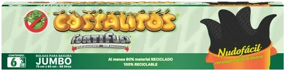 BOLSA P/BASURA COSTALITOS NUDO FACIL JUMBO 25/6PZ