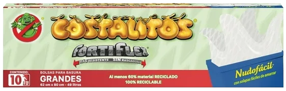 BOLSA P/BASURA COSTALITOS NUDO FACIL GDE 62X80 25/10PZ