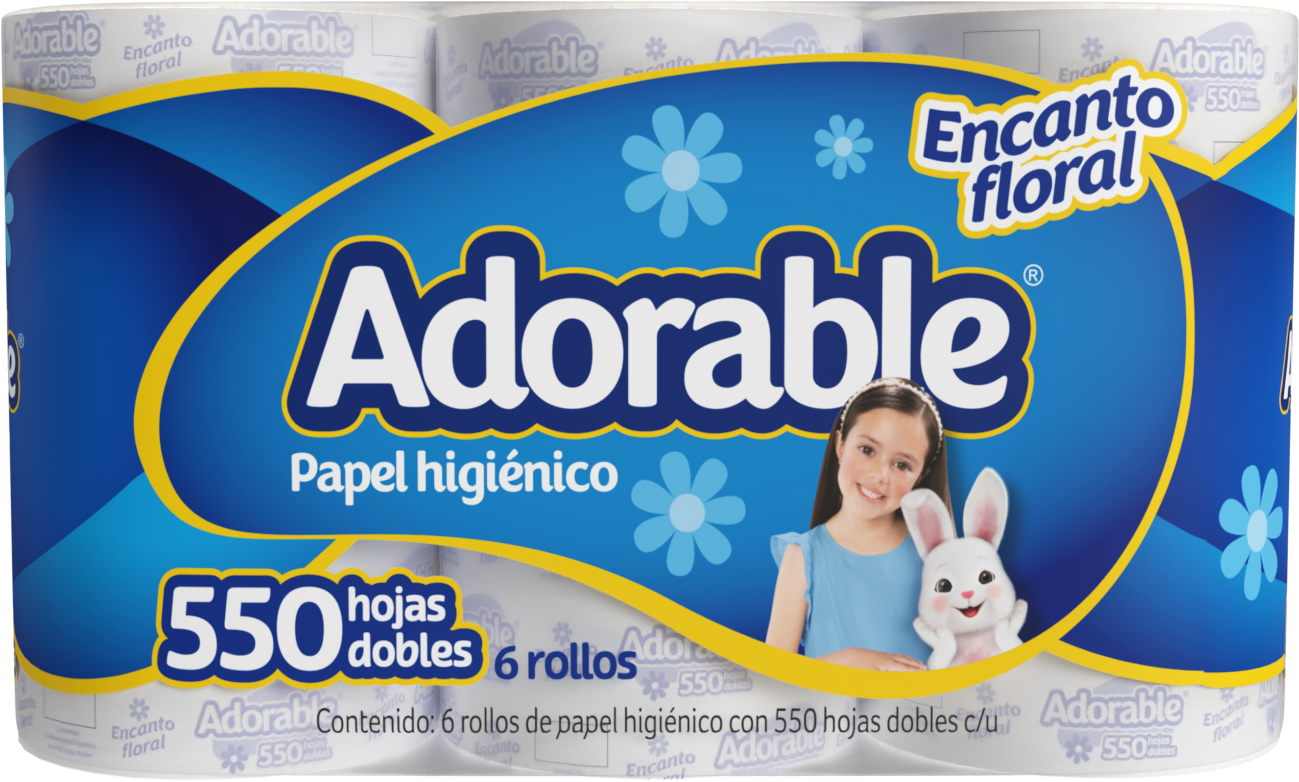 PAPEL HIGIENICO ADORABLE 550 HJ 8/6PZ