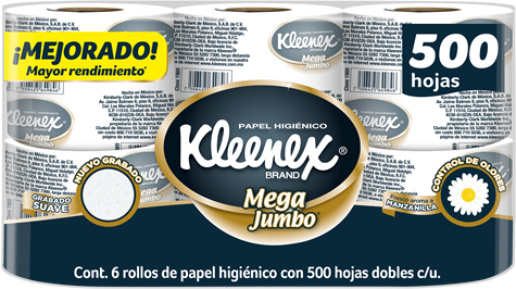 PAPEL HIGIENICO KLEENEX MEGA JUMBO 500HJ 8/6PZ