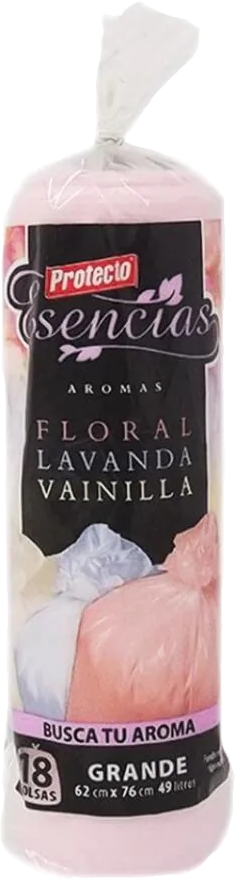 BOLSA P/BASURA PROTECTO AROMAS GRANDE 62X76 CM 20/18 PZ