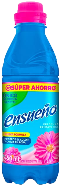 SUAVIZANTE DE TELA ENSUEÑO COLOR FRESCURA PRIMAVERAL 12/450 ML.