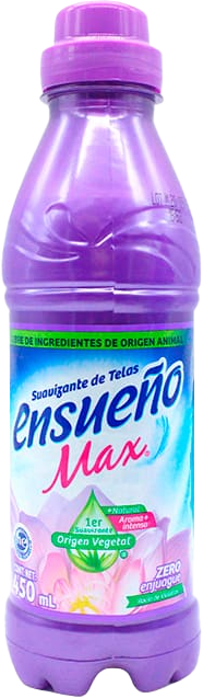 SUAVIZANTE DE TELA ENSUEÑO MAX ZERO ENJ. ROCIO VIOLETAS 12/450 ML.