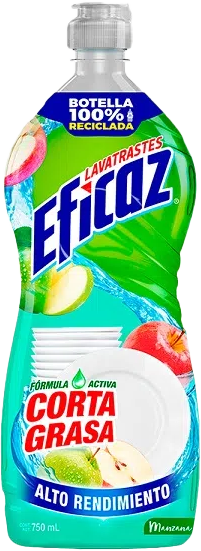 DETERGENTE LIQ LAVATRASTES EFICAZ PINOL MANZANA 12/750 ML